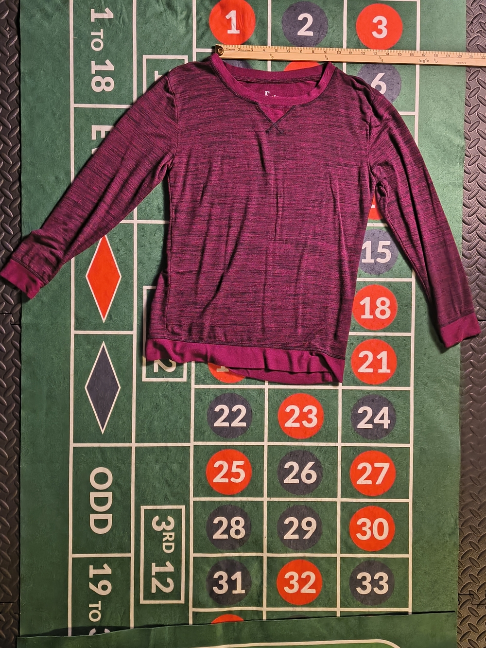 Felina Burgundy Black Heathered Lounge Top Long Sleeve Womenâs Small - Picture 8 of 15